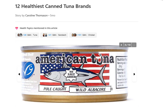 American Tuna Named Among 12 Healthiest Canned Tuna Brands