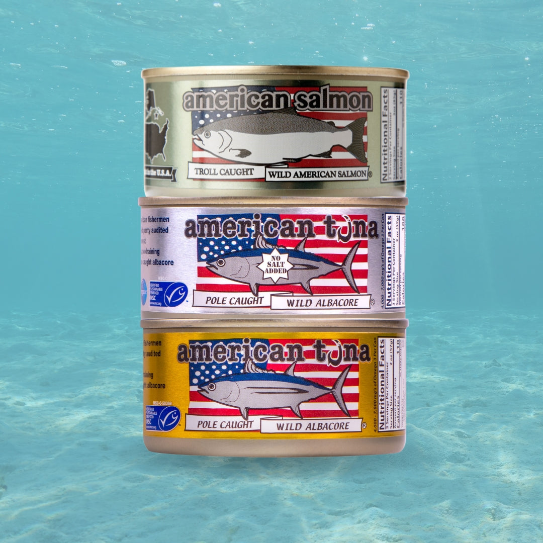 CANNED TUNA AND SALMON SAMPLER, PACK (6 OZ) – American Tuna