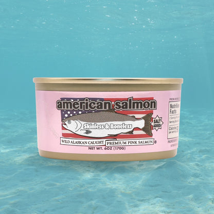 Wild Pink Alaskan Salmon, Skinless & Boneless with Salt
