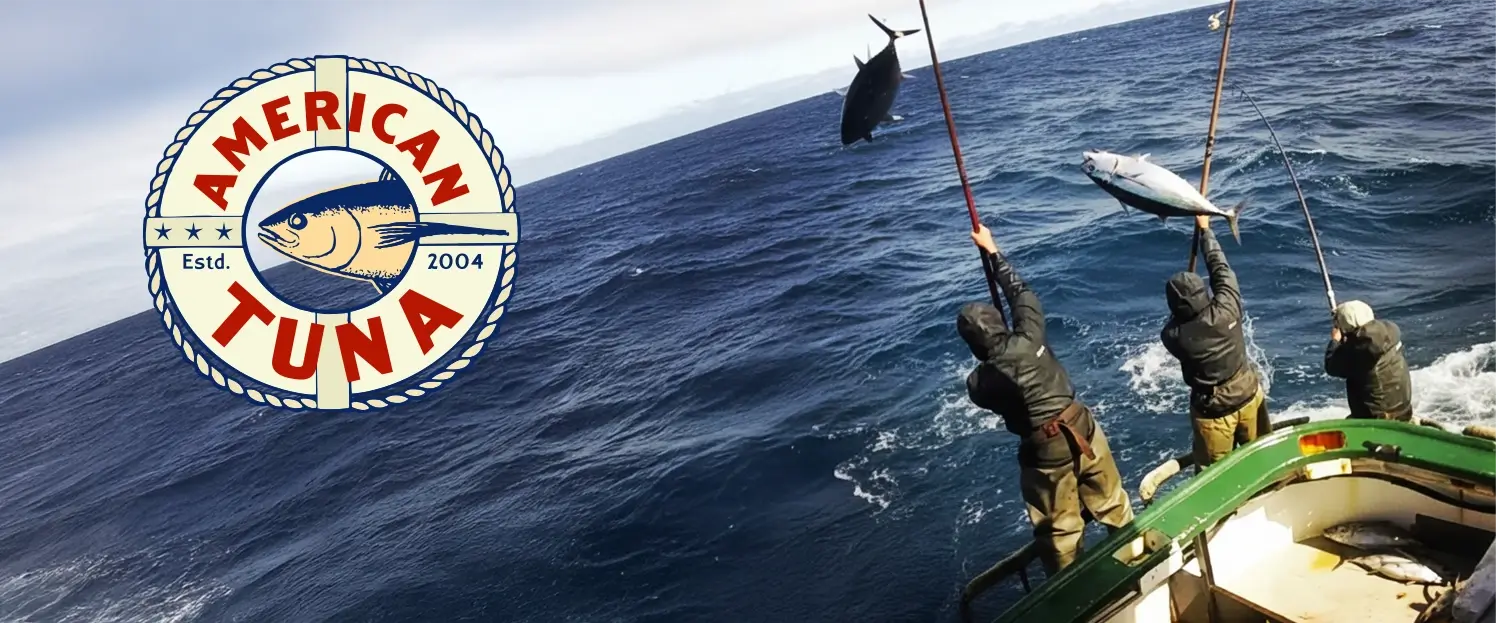 American Tuna fisherman catching tuna one by one 