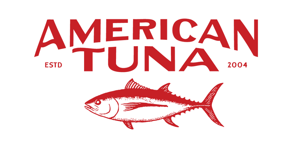 American Tuna logo with albacore tuna. 