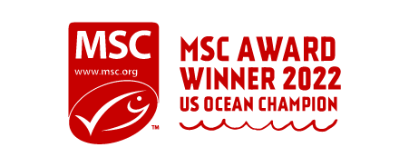 Mark indicating American Tuna's Marine Stewardship Council (MSC) award, which recognizes sustainable seafood efforts.